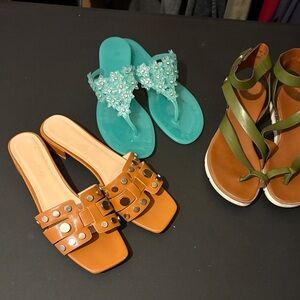 Brown Studded Sandals